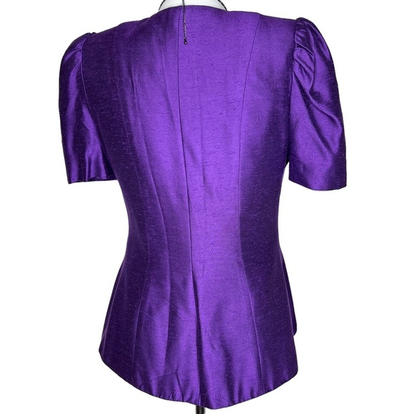 1960s Bianchi Two Piece Formal Dupioni Silk Power Suit Maxi Skirt Blouse Small - Picture 4 of 16